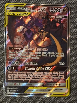 Naganadel & Guzzlord GX Cosmic Eclipse 2019 Secret Pokémon Card TCG