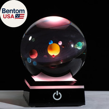 3D Solar System Model Crystal Ball 80Mm 3.15Inch - Outer Space Astronomy Gifts R