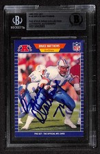 Bruce Matthews Signed 1989 Pro Set Oilers HOF Card Beckett