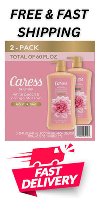 Caress Daily Silk Body Wash, White Peach & Orange Blossom, 30 fl. oz., 2-Pack.