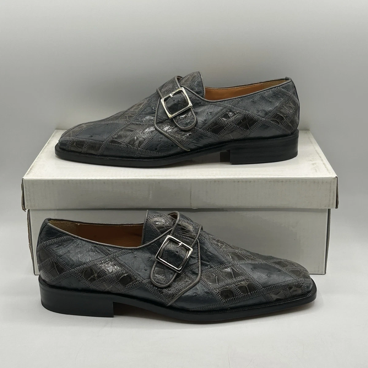 David Eden Genuine Crocodile Ostrich Grey Shoes Size 10  Made In Spain david eden mens shoes products for sale | eBay main image 4