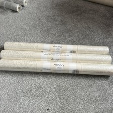 Image of Laura Ashley 3 x Rolls of Wallpaper Annecy in Linen Same Batch W095386-A/1 New