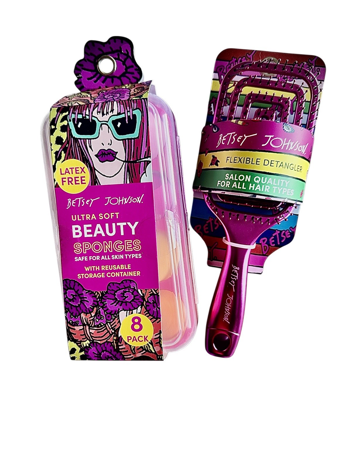 Betsey Johnson Set Ultra Soft Beauty Sponges 8PK NEW w/ Stor