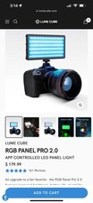 LUME CUBE Panel Pro 2.0 RGB Camera Light - NEW