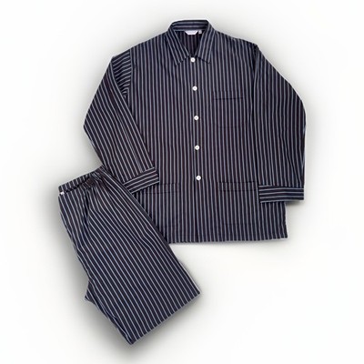 Derek Rose London Men s Pyjamas Set Brown Size XL Striped Cotton New Designer 44