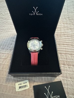 TOYWATCH Sterling Silver & Pink Pearl Face Buy Closeout Toywatch Mother of Pearl White Ceramic  main image 3