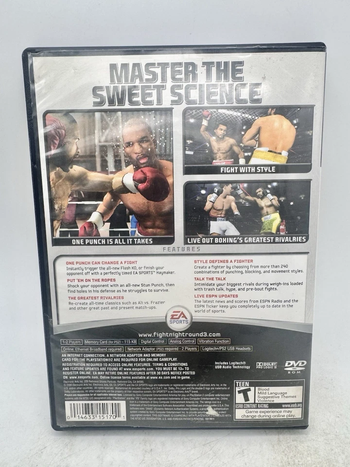 Fight Night Round 3 Sony PlayStation 2 PS2 w/ Case NO Manual Tested & Works - Image 3 of 4