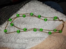Necklace With Green  Glass Beads Stamped 925 ...