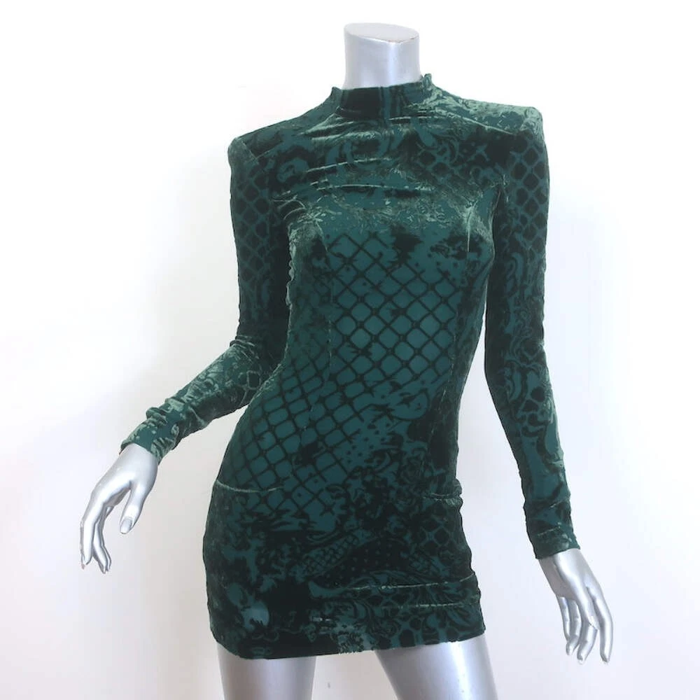 slim fit dress slacks 1969 Pierre Balmain Haute-Couture Green Velvet Beaded Jeweled Gown & Tassel  Wrap