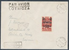 Polen EF. Mi.-Nr. 477 auf R.-Auslandbrief mit Ak.-St.