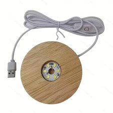 Wooden Led Light Base Usb Display Stand Night Lamp Holder Decor Light
