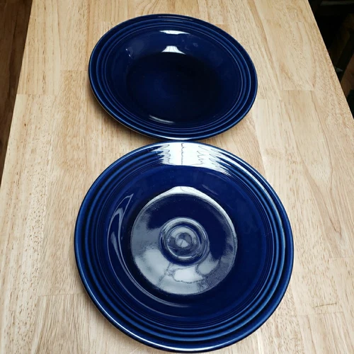Lot Of 2 Fiesta Large Rim Soup Bowl Cobalt Blue 9" 13 oz Post 86 HLC Retired 21