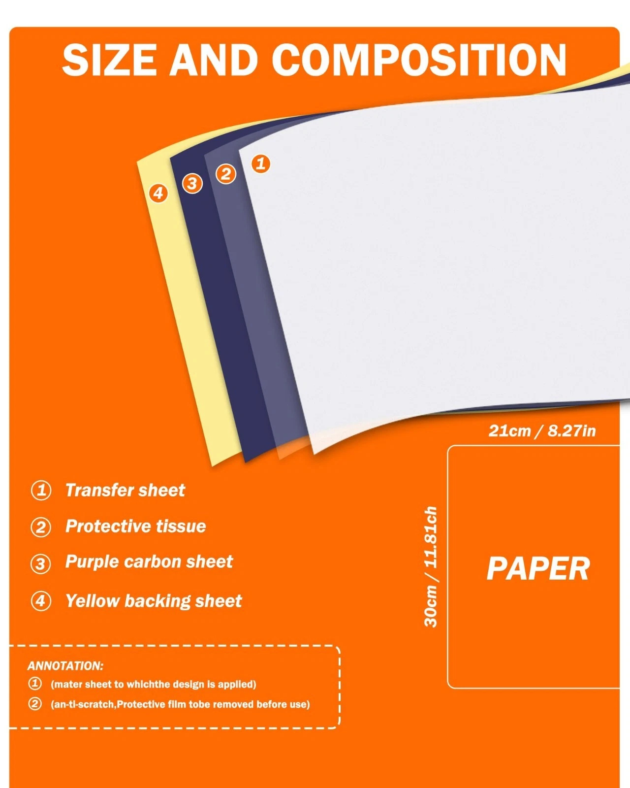 100 Sheets Tattoo Transfer Paper A4 Size 8.27" x 11.81" for Crisp Stencils & Des image 5