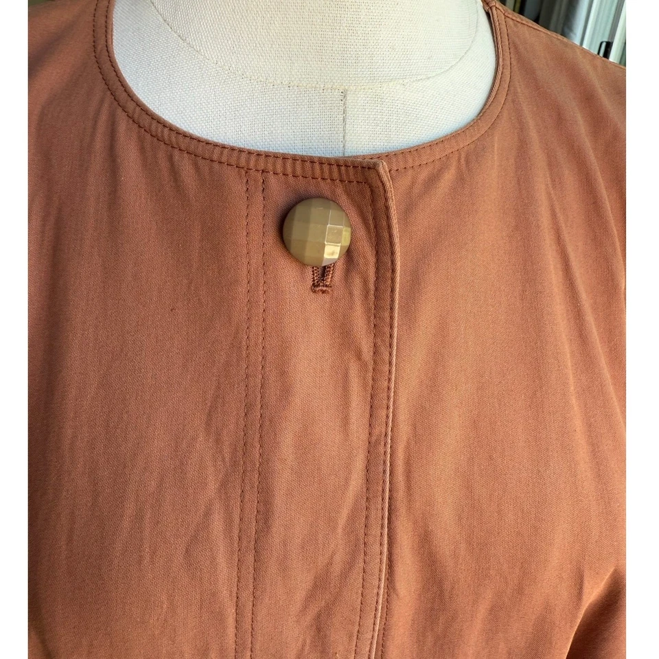 Chaqueta de Trabajo Vintage Ungaro Parallele Talla 9 Para Mujer L Mezcla de Lino Tono Tierra Foto 3 de 4