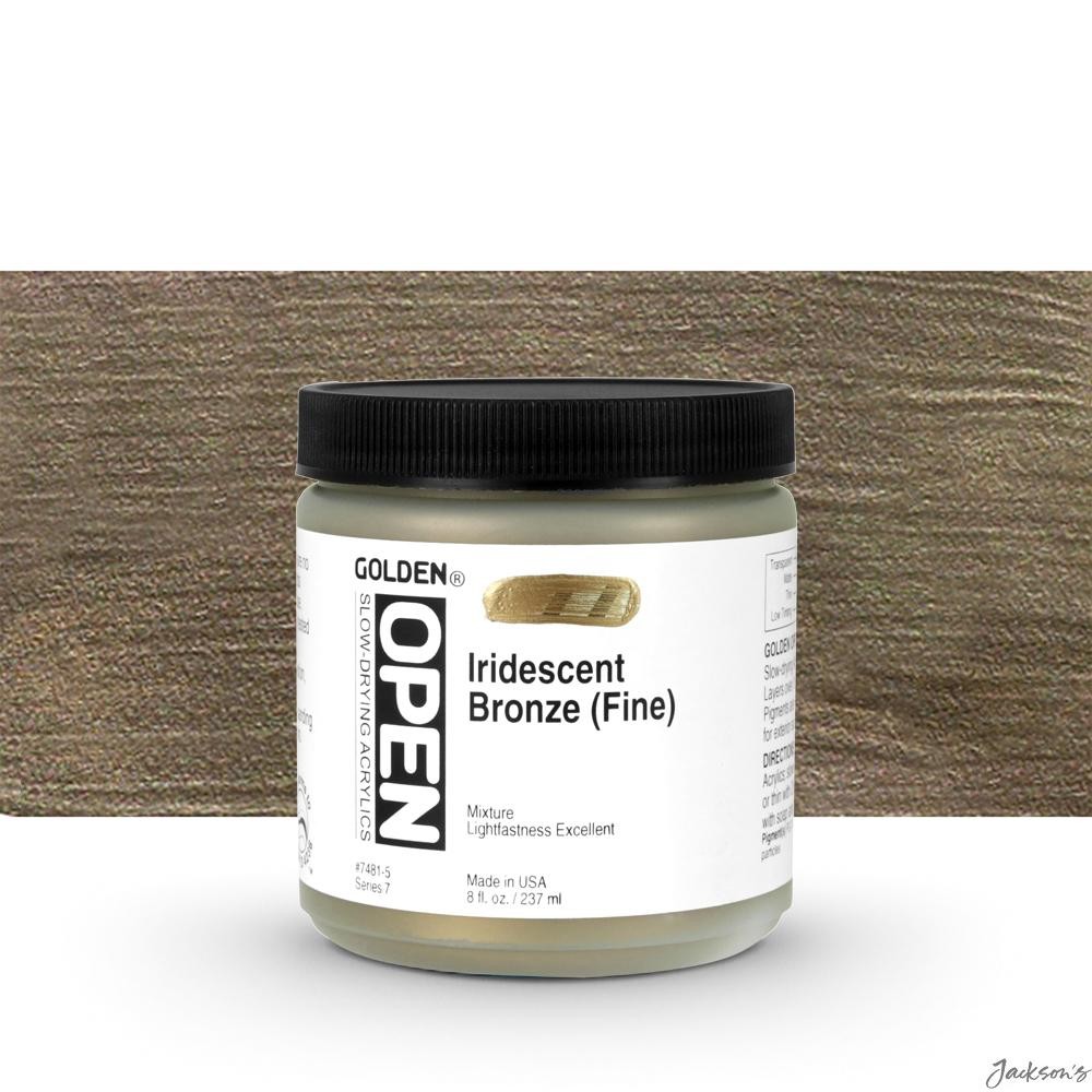 Golden Open Slow Drying Acrylic Paint 237ml Iridescent Bronze Fine Art Painting