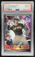 2021 Bowman Draft Jackson Merrill Genesis Rookie RC #GNS-19 Padres PSA 10
