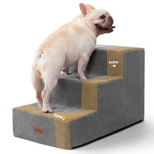 Dog Stairs for Small Dogs  Cats,3-Step Extra Wide Non-Slip Pet Steps for Cou...