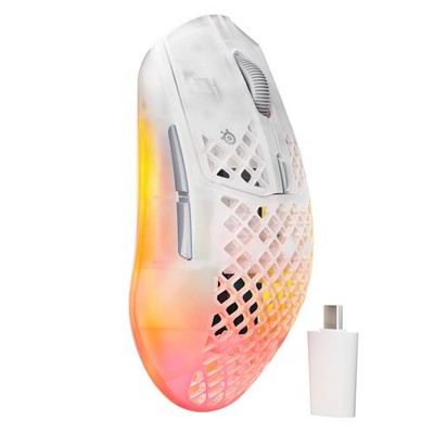 SteelSeries Aerox 3 WL Gen 2 Ghost Gaming Mouse, Wireless, 2.4GHz/Bluetooth, Ult