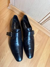 PRADA OXFORD DERBY LEATHER BLACK SHOES MADE IN ITALY MENS SIZE 10 1/2 31 CM