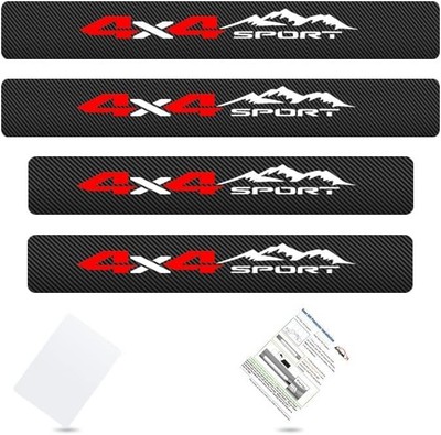 4PCS 4D Door Sill Protector Carbon Fibers Anti-Scratch Covers for Toyota Tacoma