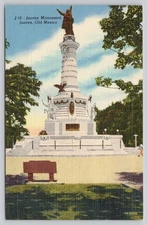 Vintage Linen Postcard Juarez Monument Juarez Old Mexico Curteich