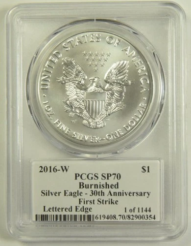 Photo of a 2016-W American Silver Eagle from an eBay listing that sold on Jul 19, 2026