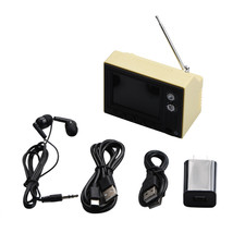 1:12 Mini Retro Television w HD Playback & Data Transfer USB Port for Video File