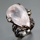 Jewellery 25 ct+ Natural Rose Quartz Ring 925 Sterling Silver Size 8 /R474064