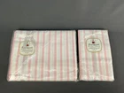NOS Springmaid Combed Percale Double Sheet 81 x 108 + 2 Pillow Cases Pink Stripe