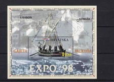 SA18a Croatia 1998 World Stamp Exhibition EXPO  98 in Lisbon mint minisheet