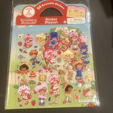 Strawberry Shortcake Vintage Inspired 50 Removable Puffy Stickers 2 Play Scenes