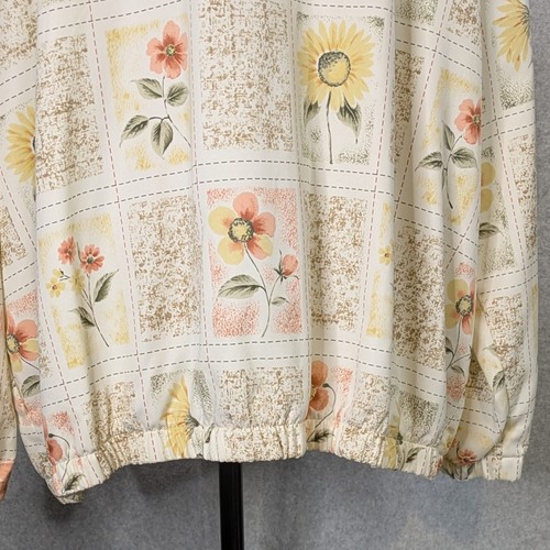 Vintage Alfred Dunner Jacket Womens 24W Full Zip Grandma Floral Beaded - Picture 10 of 11