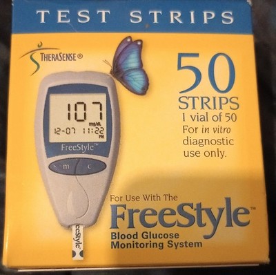 FreeStyle Glucose Blood Test Strips 50 Count Compatible with FreeStyle Systems