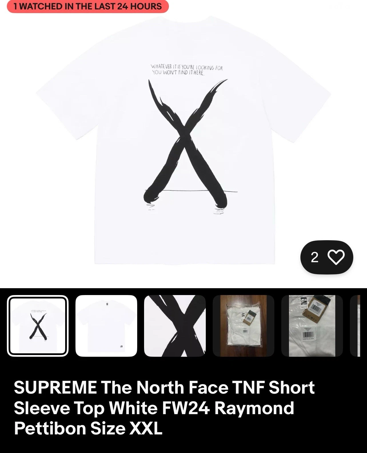 Haut manches courtes SUPREME The North Face TNF + T shirts blancs Palace Chila XXL