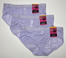 MAIDENFORM Pure Comfort Stretch Lace Purple Brief Panty Womens S/5 3 PK