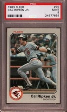 1983 FLEER # 70 CAL RIPKEN JR. (RARE) BALTIMORE ORIOLES PSA 9 MINT