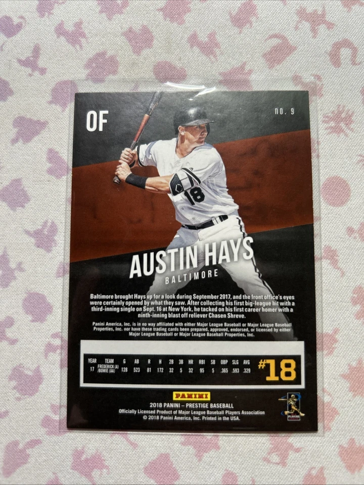 2018 Panini Chronicles Prestige Austin Hays Rookie Silver 046/199 - Image 2 of 2