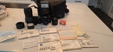 Vintage 1985 Minolta Maxxum 7000AF 35mm Film Camera with 55 mm, 49mm Lens w/ Bag