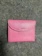 Filofax Finsbury Purse Wallet Womens Pink Real Leather Fold Over Card Holder