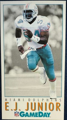 1992 GAMEDAY #167 E.J. JUNIOR (MIAMI DOLPHINS) FOOTBALL CARD