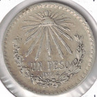 1924 Mexico Circulated Silver One Peso Coin! #5