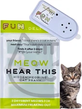 Hidden Cat Sound Prank Device – Pranks Device - Meow Noise Maker with Random Int