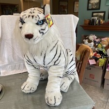 Toy Works White Bengal Tiger 21  Blue Eyes w/Tags Plush Stuffed Animal