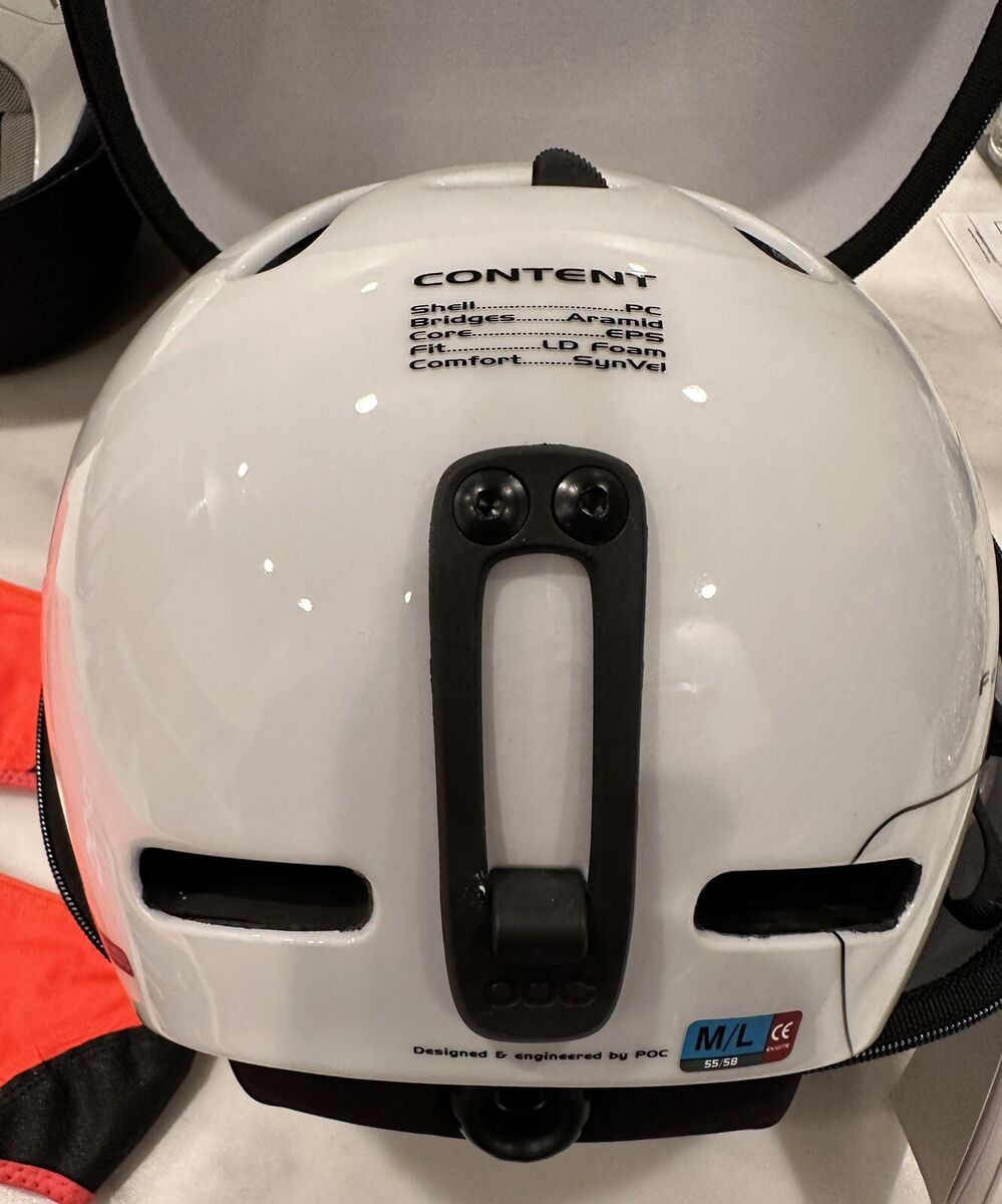 2 POC Hydrogen White Ski Helmets 1- M/L Fornix, 2nd SIZE