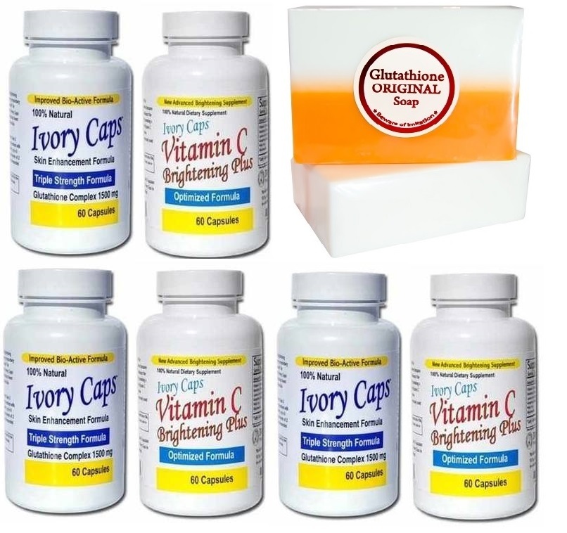 glutathione advanced 1500mg with vitamin c 3 X Ivory Caps Skin Enhancement Glutathione & Vitamin C Set For Skin  Brightening main image 0