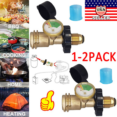#ad #ad Propane Tank Gauge RV Pressure Brass Adapter Gas Level Meter Grill BBQ Indicator $15.99