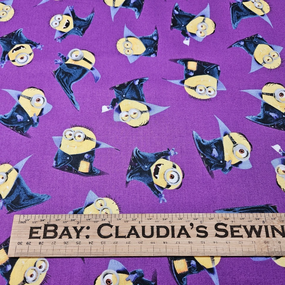 18" Bite Me / A Minion Print Minions Quilting Treasures Vampire Halloween - Image 2 of 3