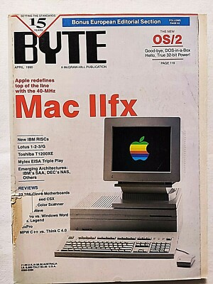 BYTE APRIL 1990 RIVISTA MAC II FX - LOTUS 1-2-3/G - MYLEX EISA - TOSHIBA T1200XE