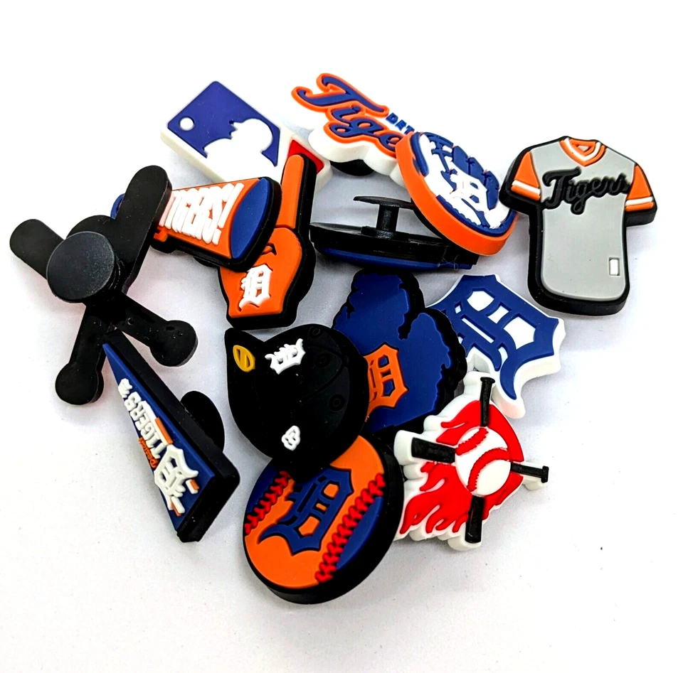 DETROIT TIGERS ZAPATOS DIJES (14 piezas) Béisbol Genial Regalo Accesorios Conjunto Lote Foto 3 de 4