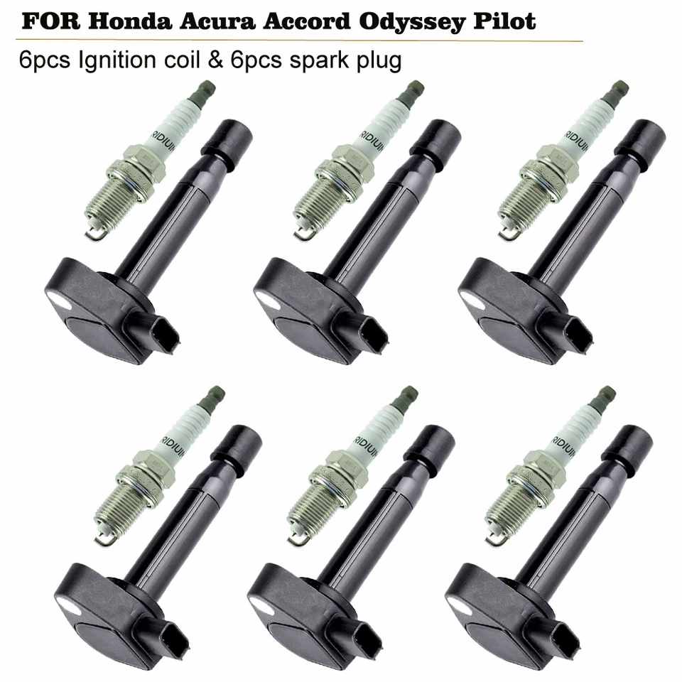 ✅✅6X Ignition Coils + 6X Spark Plugs Set for 1999-2007 Honda Odyssey 3.5L UF242 - Image 2 of 4